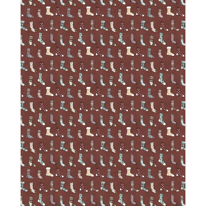 Tela Calcetines colección Una Navidad de Abrazos (Tablilla de 5 metros)